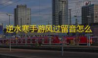 逆水寒手游风过留音怎么做